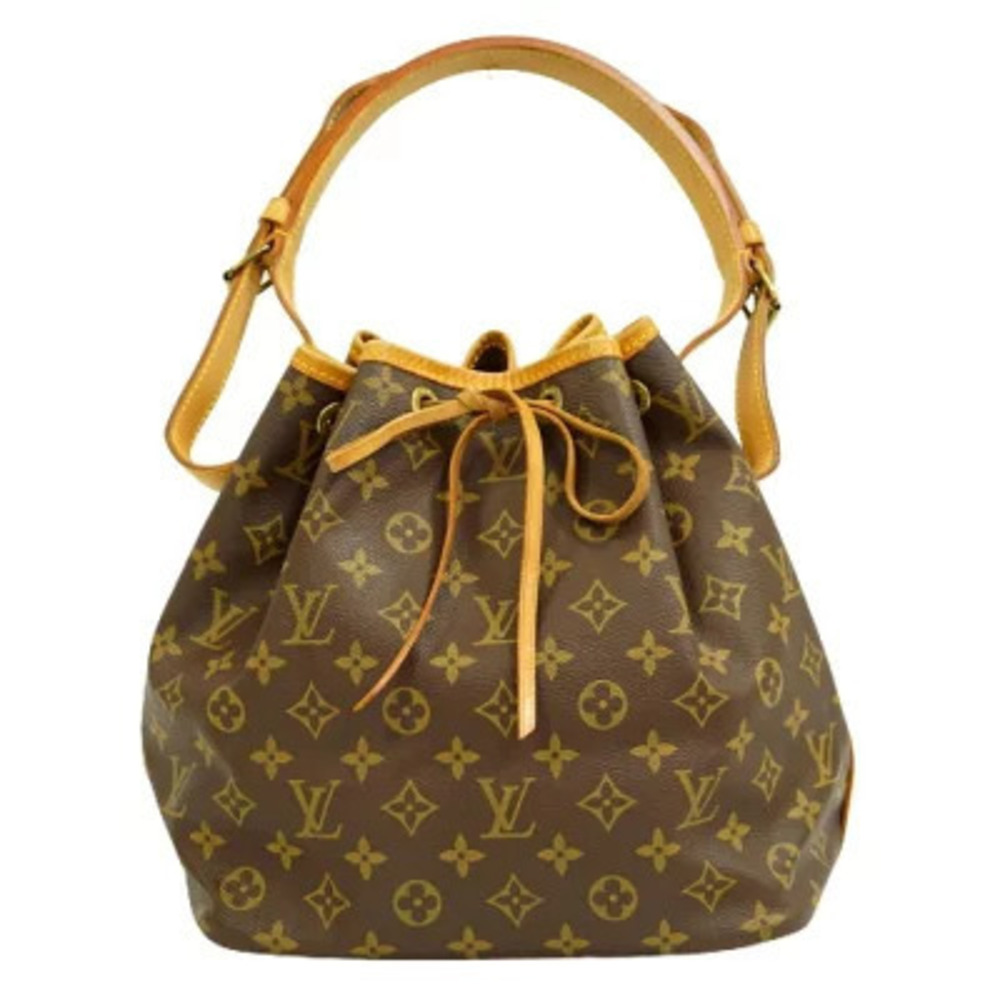 Louis Vuitton LV Noe Monogram Shoulder Bag Canvas Leather Brown